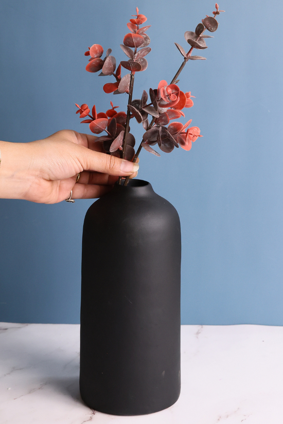 handmade black vase tall
