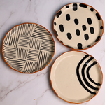 black & white snack plate made by ceramic , combo