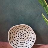 Handmade ceramic black dotted bowl