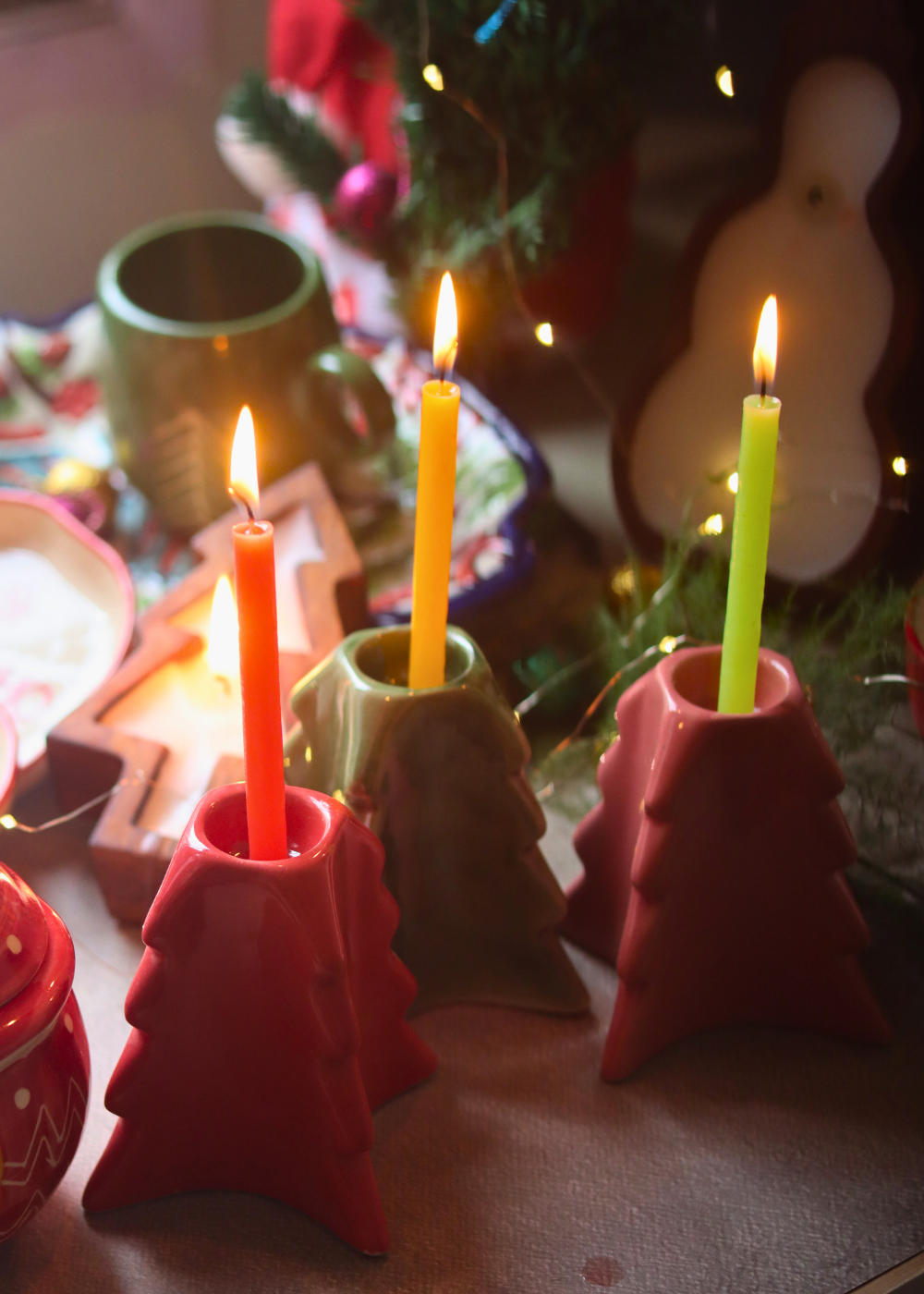 handmade christmas tree candle for this christmas day 