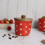 red polka jar handmade with premium quality