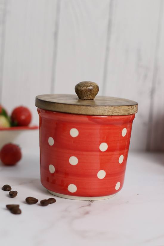 red polka jar handmade with premium quality