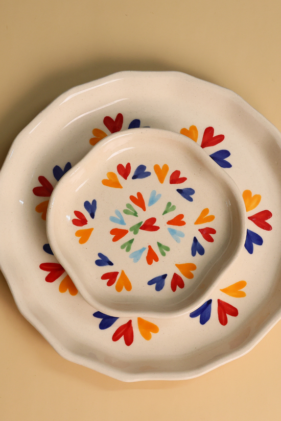 loveislove dessert & snack Plate combo, set of two plates