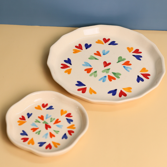 handmade loveislove snack & dessert plate set of two 