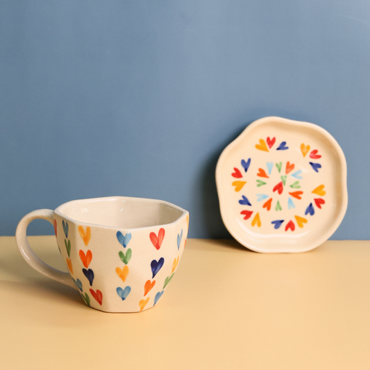 loveislove mug with dessert plate 