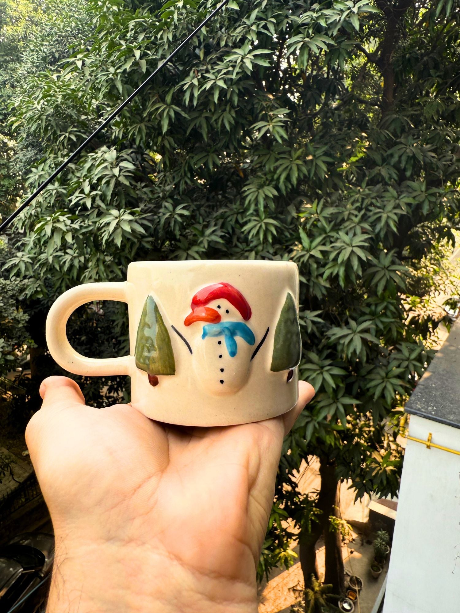 Merry Mornings Mug with premium quality material, handmade in india