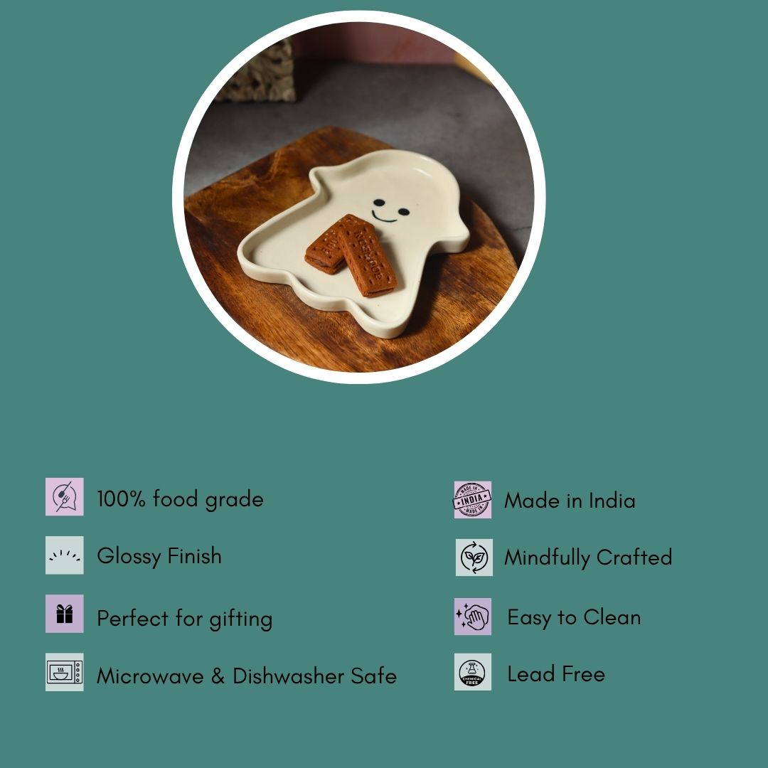 Spooky Ghost Handmade Dessert Plate