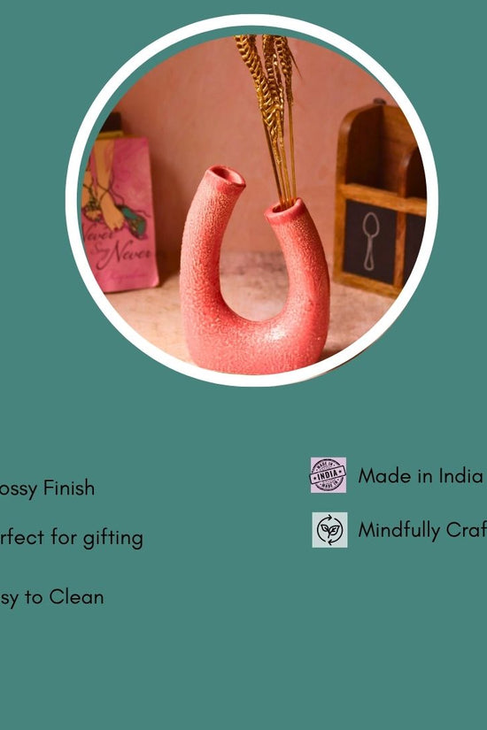 Pink U Shaped Vase