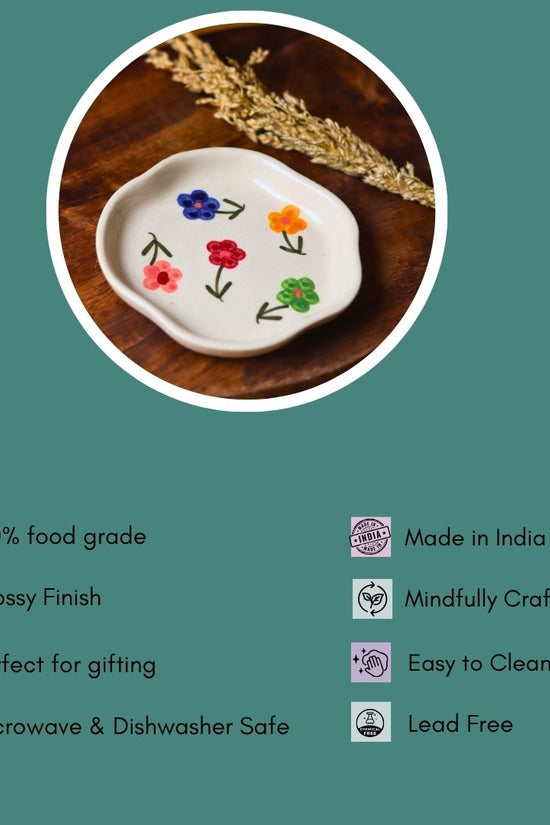 Floral Blossom Handmade Dessert Plate