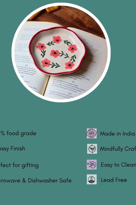 Poppy Flower Handmade Dessert Plate