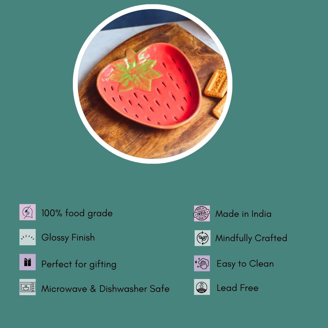 OG Strawberry Handmade Dessert Plate