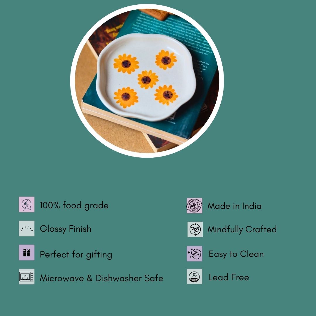 Surajmukhi Handmade Dessert Plate