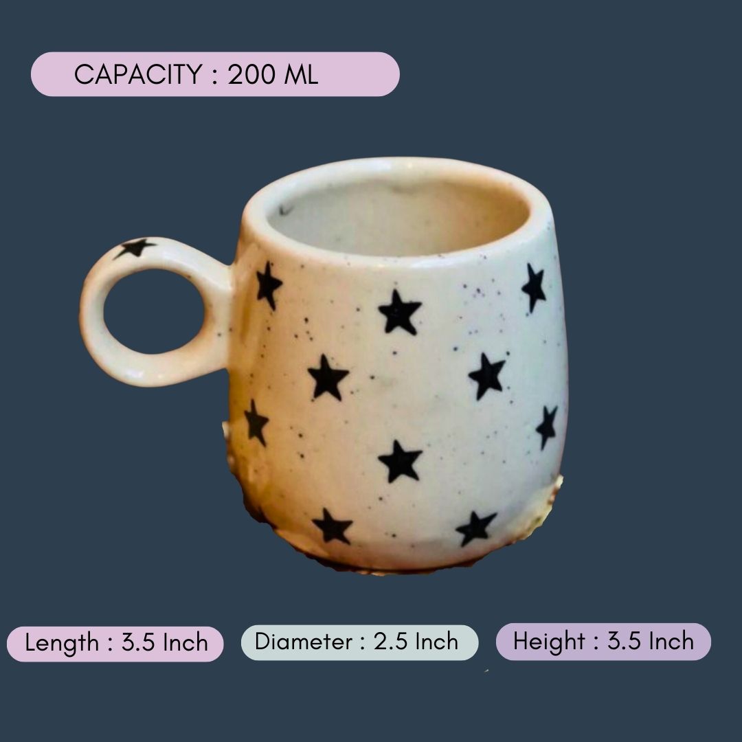 handmade star mug cuddle mug with measurement