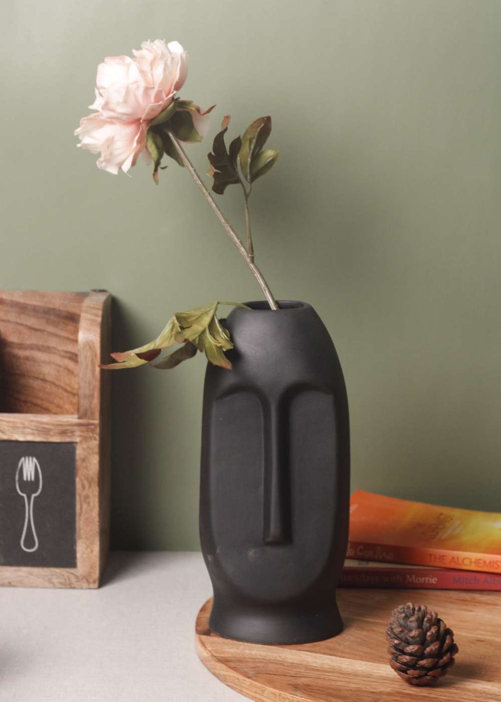 black face vase handmade in india