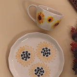 sunflower mug & sunflower plate set of two, combo