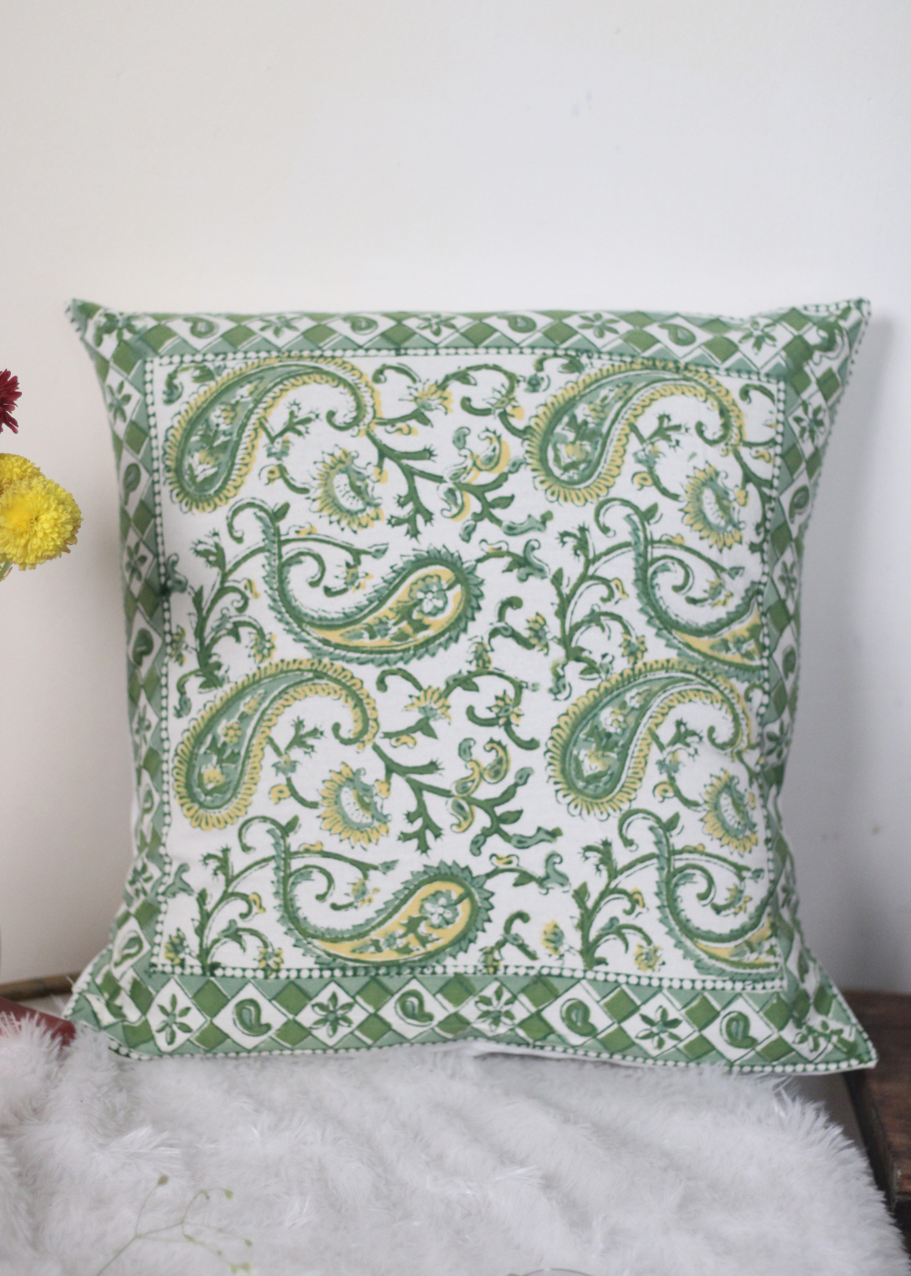 Cushion cover green color