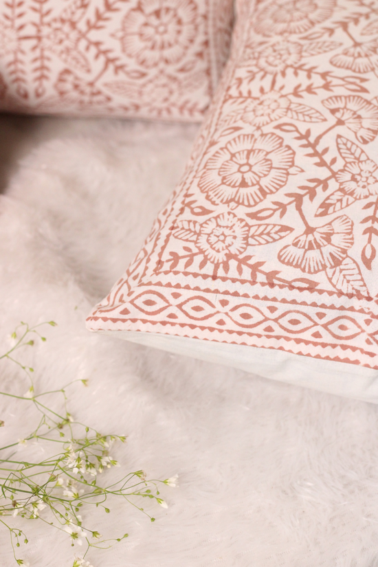 Rust flower cushion covers 