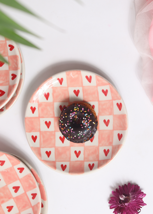 Chequered Heart - Dessert Plates