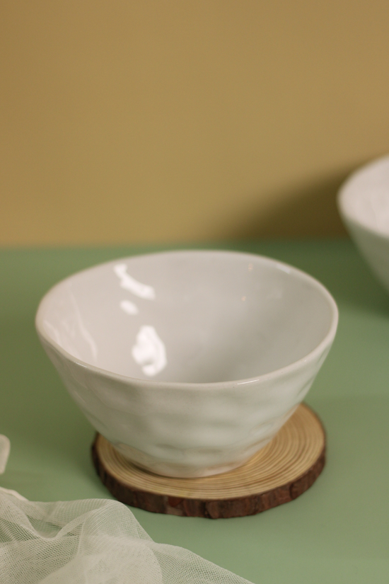 White Handmoulded Bowl