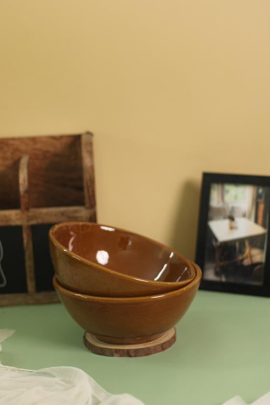 Ceramic bowls mustard 