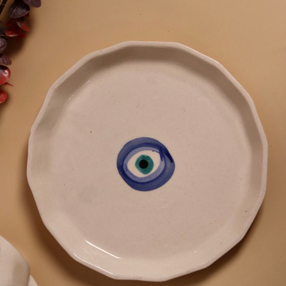 Evil eye plate handmade ceramic 