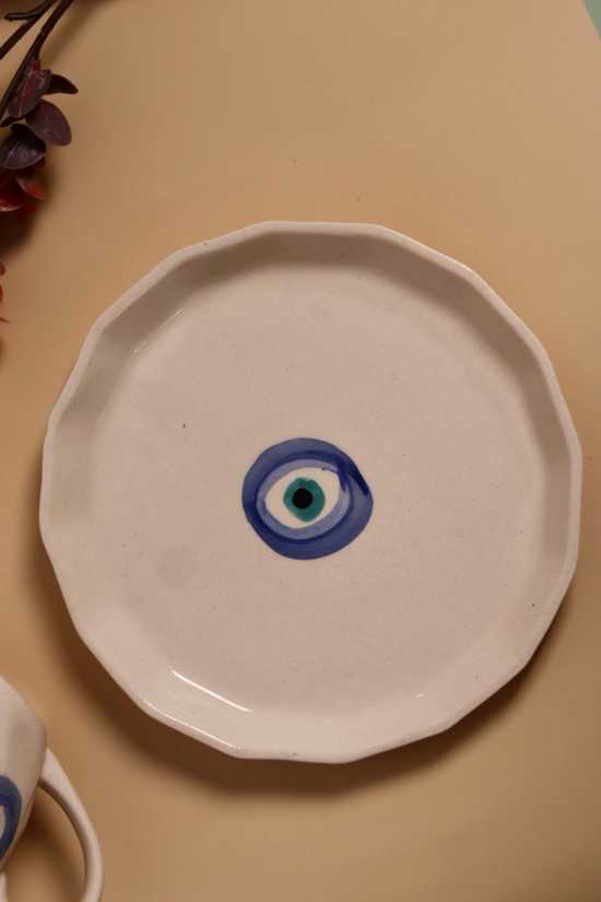 Evil eye plate handmade ceramic 
