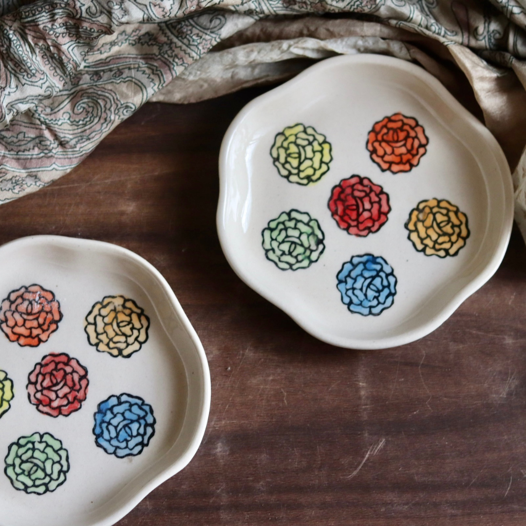 Handmade ceramic dessert plates