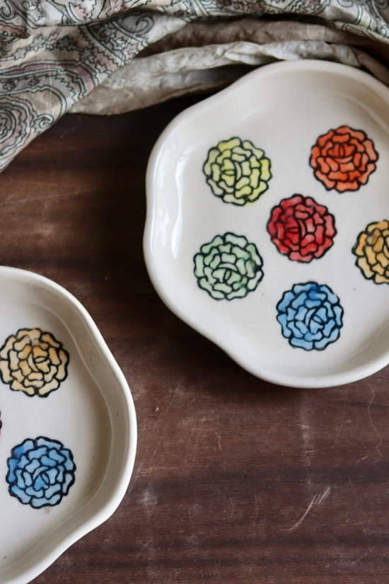 Handmade ceramic dessert plates