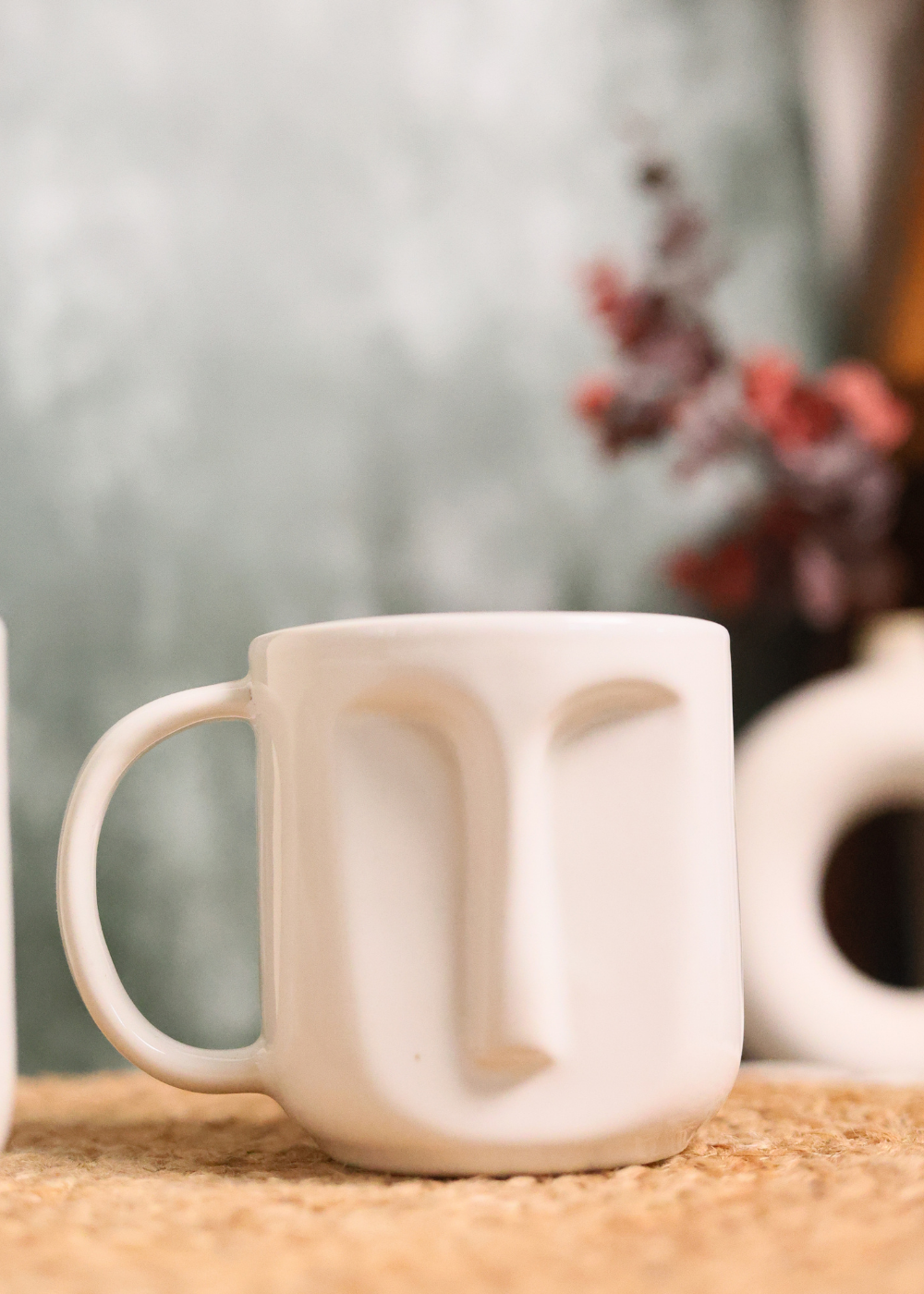 Ceramic white face coffee mug 