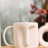 Ceramic white face coffee mug 