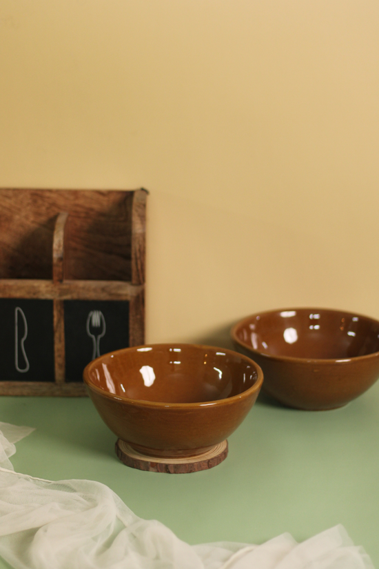Mustard mixing bowl handmade ceramic 