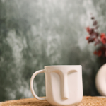 White face coffee mug handmade 