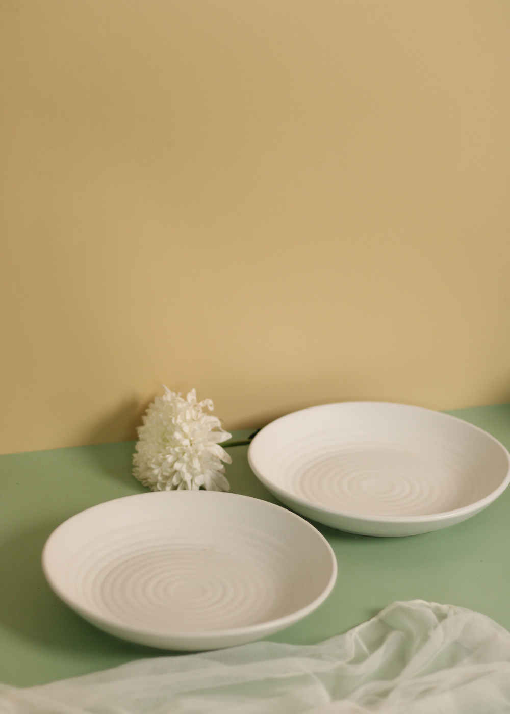 Two pasta plates white color