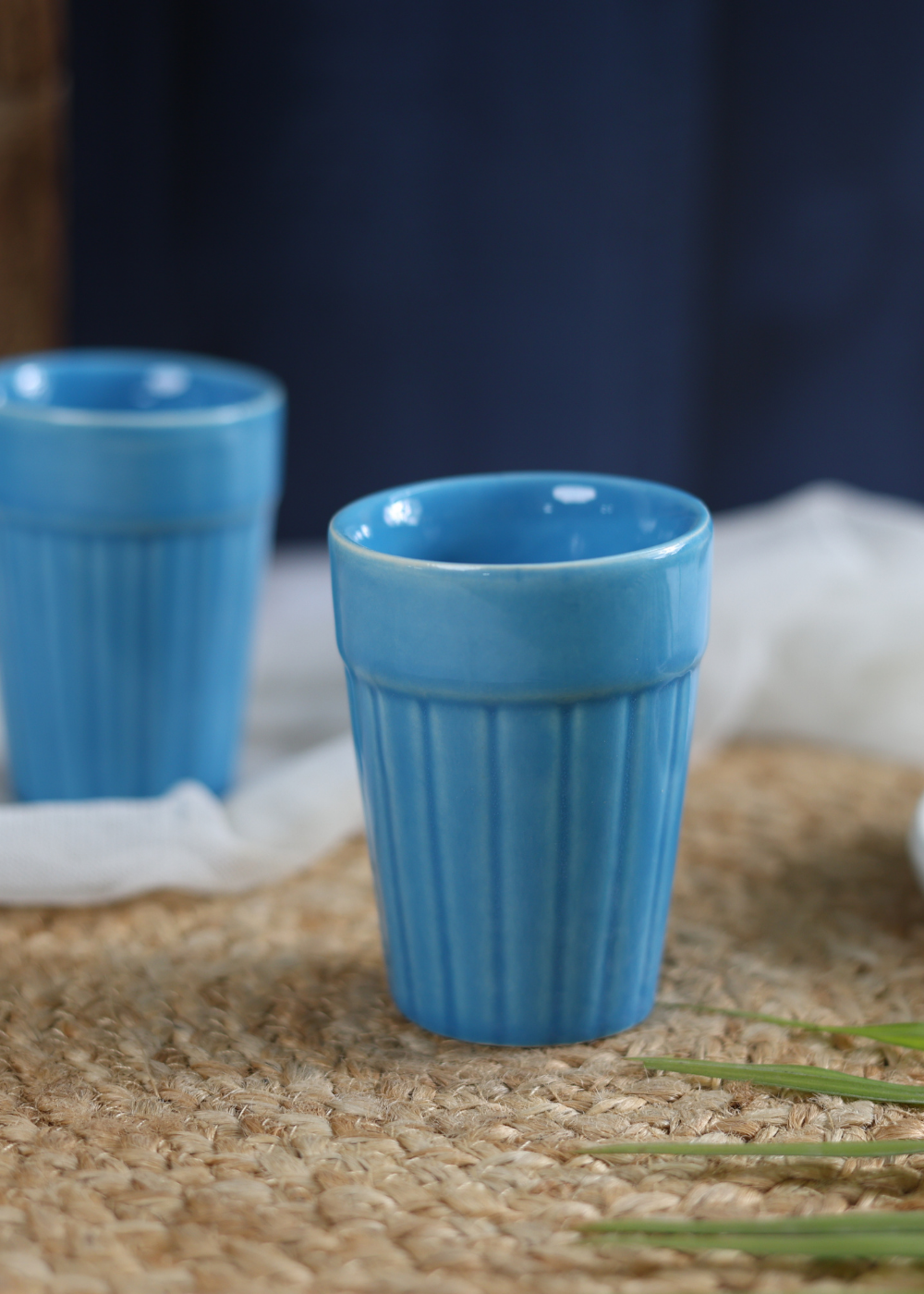 Blue kulhad on mat