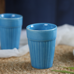 Blue kulhad on mat