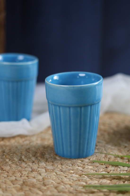 Blue kulhad on mat