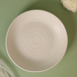 Handmade ceramic white spiral pasta plate