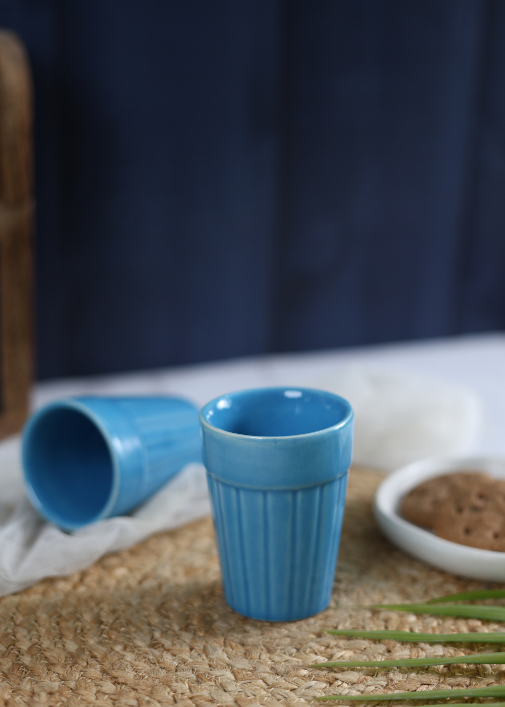 Blue kulhad handmade ceramic