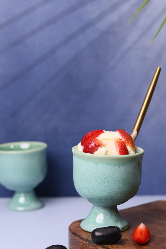 Teal Ice Cream Goblets