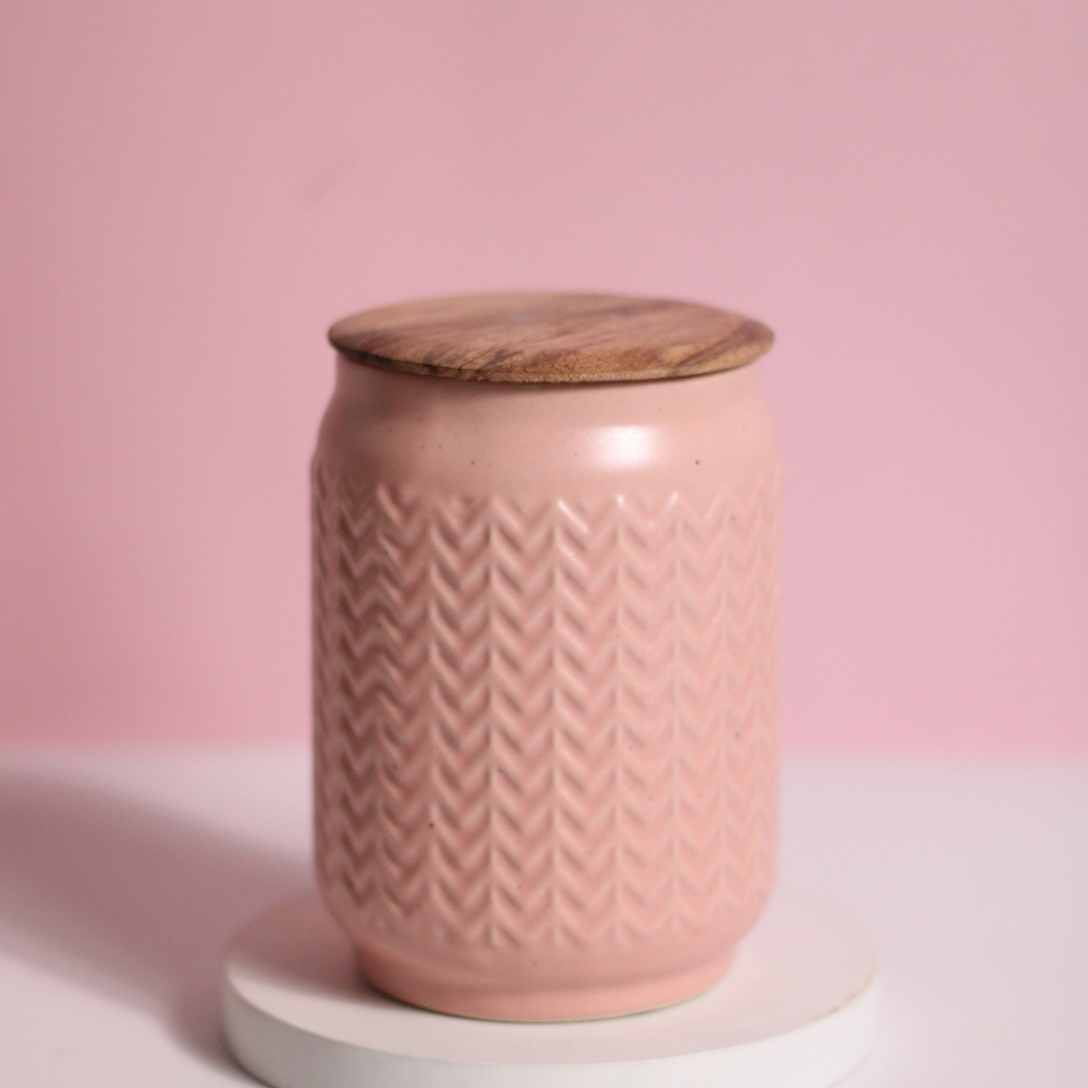 Airtight storage jar with wooden lid
