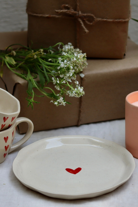 Ceramic heart plate 