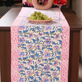 Table runner with grapes and juice