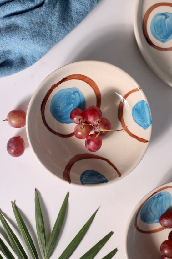 Blue and brown bowl