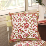Red And Green Floral Cushion Cover