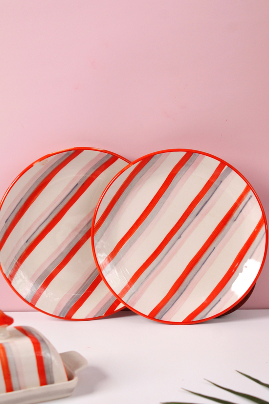 Marmalade snack plates white & orange 