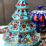 Christmas tree teal handmade ceramic