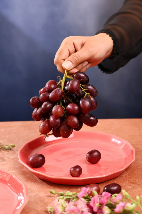 Ceramic Pink Snack Plate