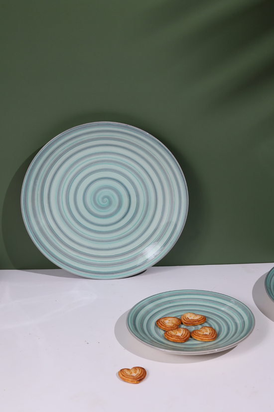 Handmade ceramic green plate 