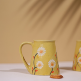 Handmade ceramic yellow spring coffee mug