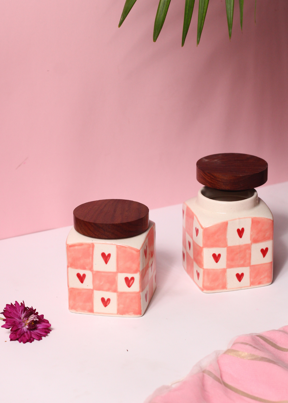 Chequered Heart Jar